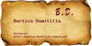 Bertics Domitilla névjegykártya